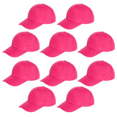 Yookat 10 Pieces DIY Baseball Sun Hats - Customizable Rose Red Caps for DIY Projects